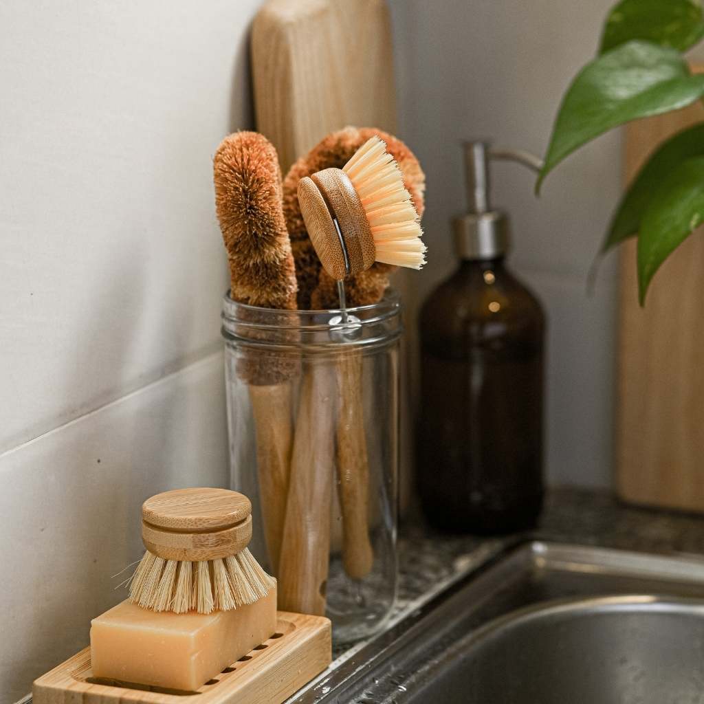 Bamboo Dish Brush Set Ecofriendly Washing Up Brushes Go Wholesale