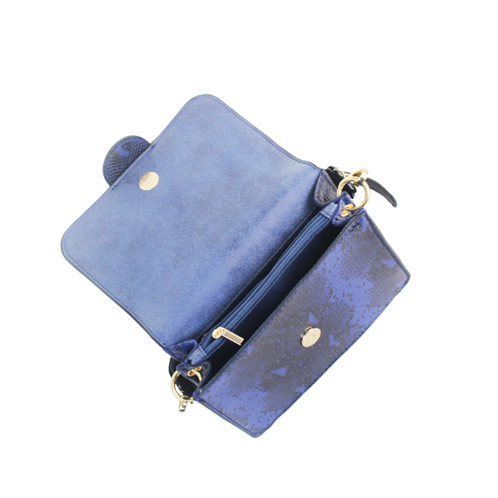 Leah Snake Buckle Trim Mini Bag Blue Go Wholesale