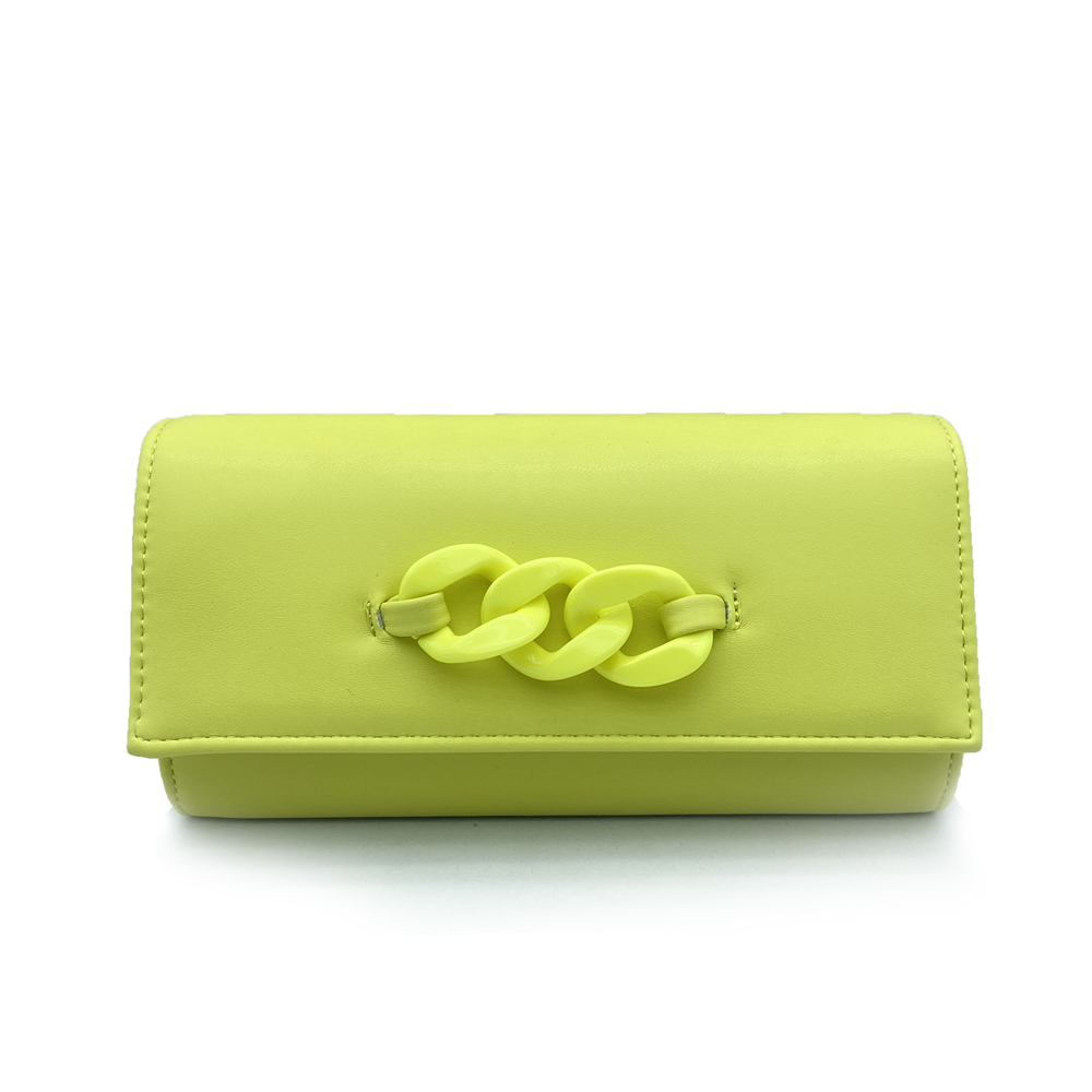 Odette Maude Faux Leather Clutch Bag Yellow Go Wholesale