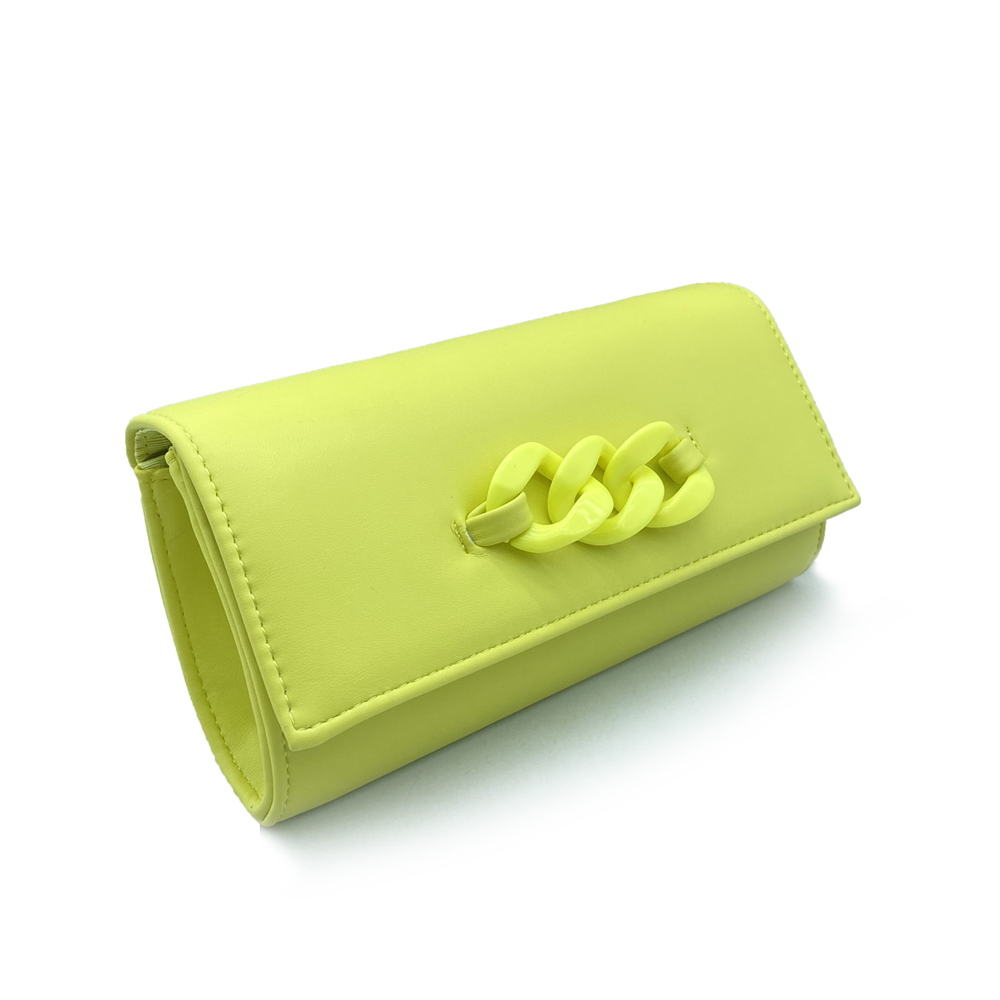 Odette Maude Faux Leather Clutch Bag Yellow Go Wholesale