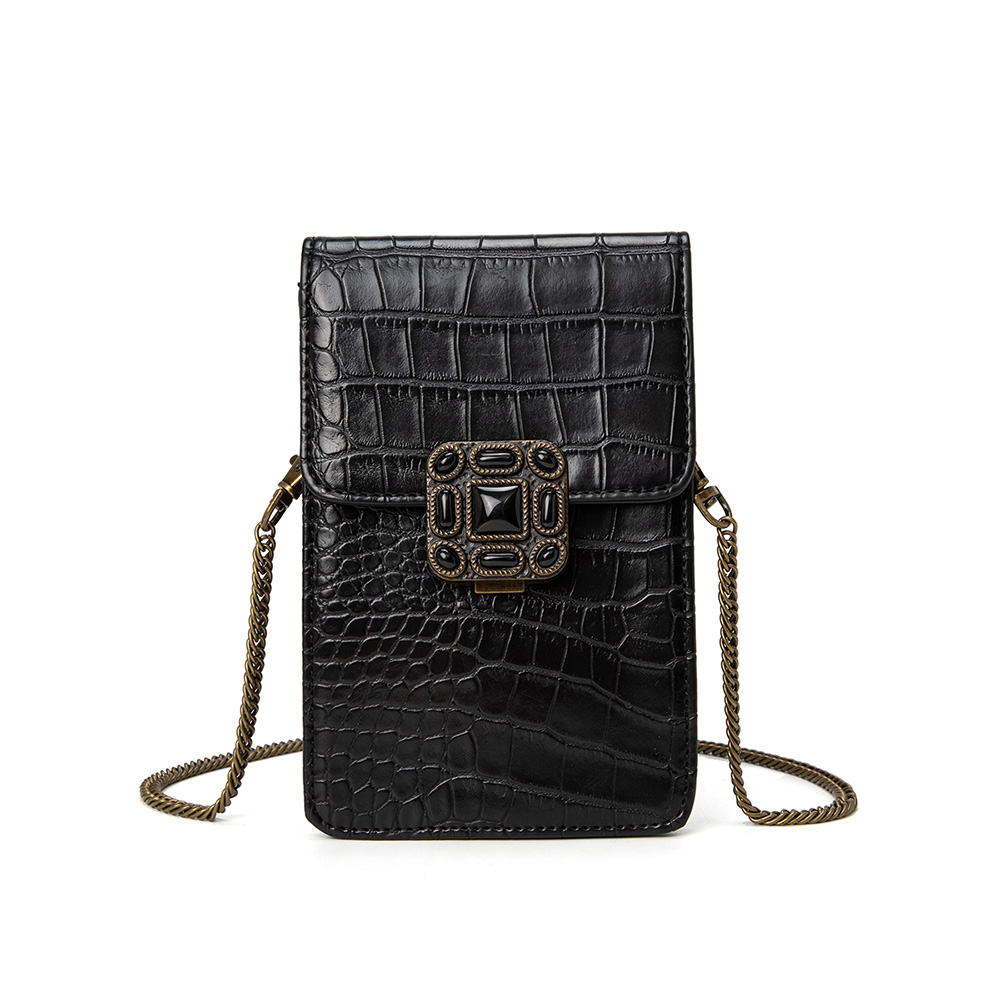 Fenne Channing Faux Croc Crossbody Bag Black Go Wholesale