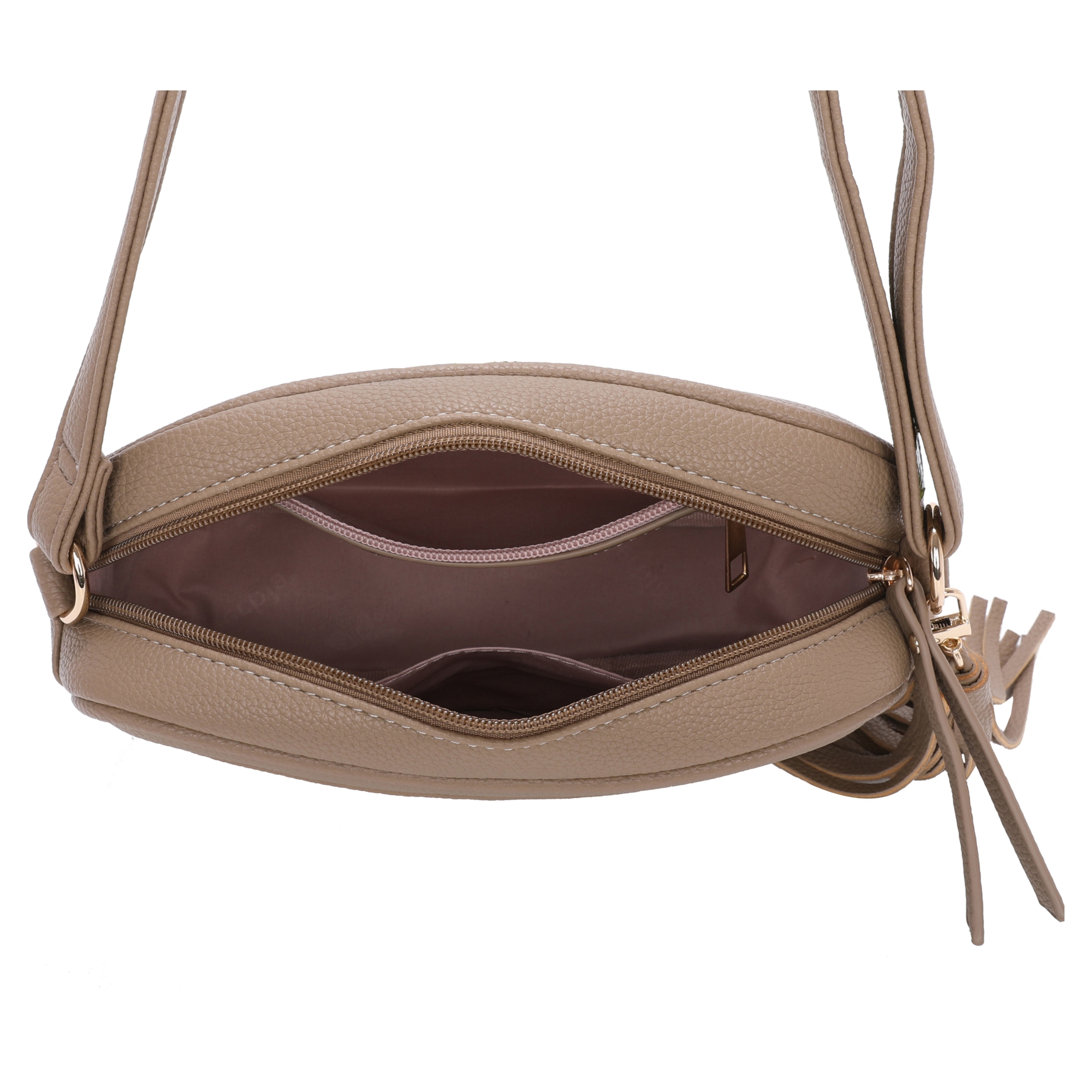 Soft Pu Camera Bag Cross Body Bag with Front Pocket and Tassel Details