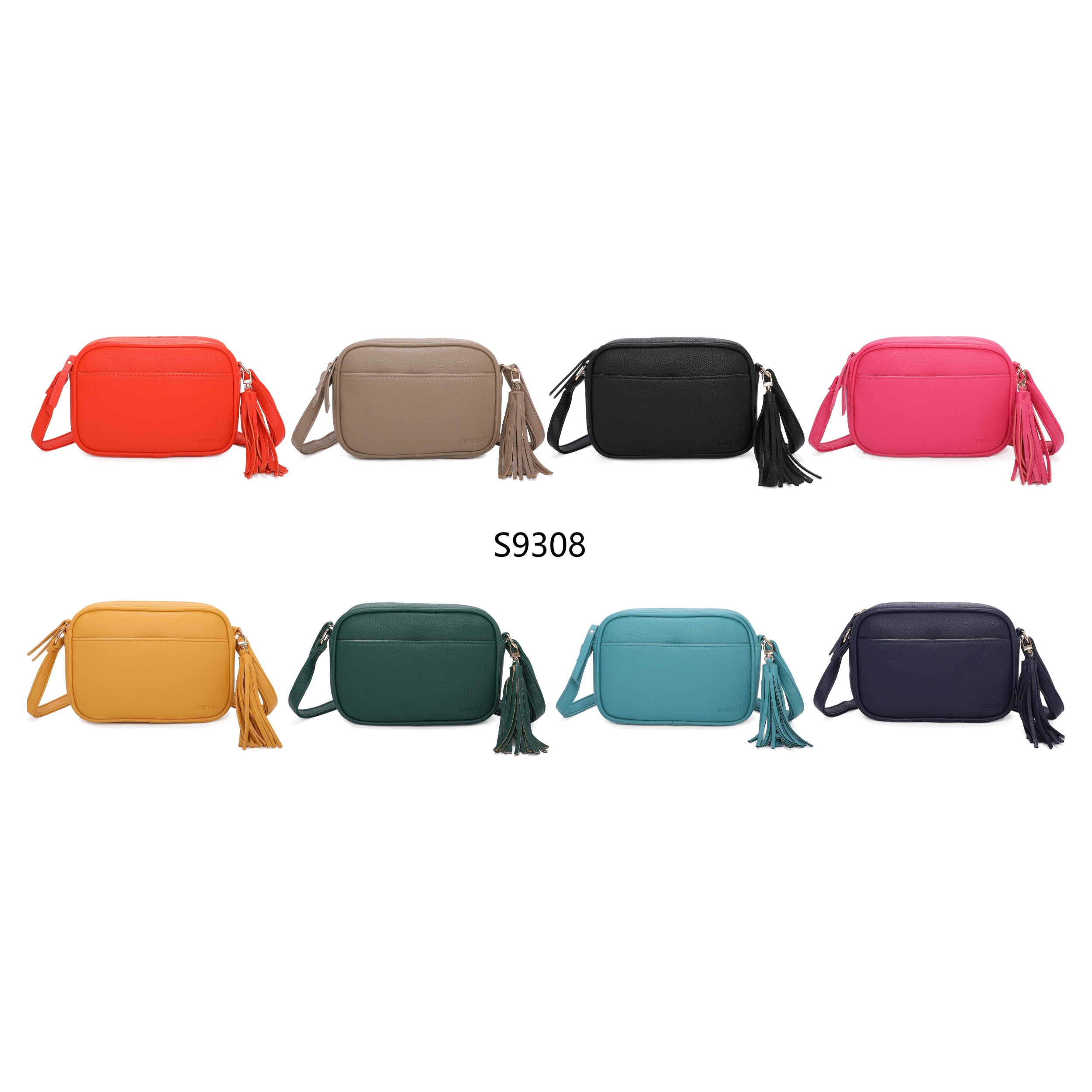 Soft Pu Camera Bag Cross Body Bag with Front Pocket and Tassel Details