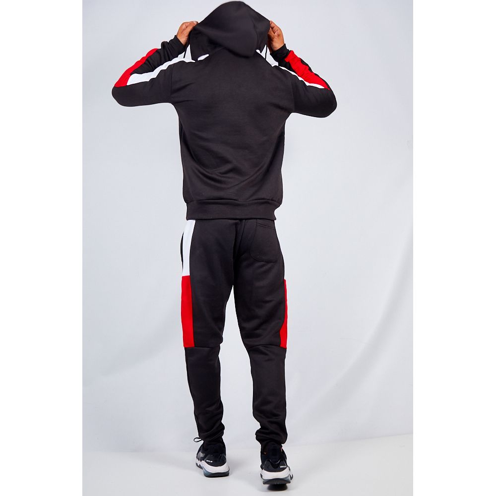 Black tracksuit clearance red stripe