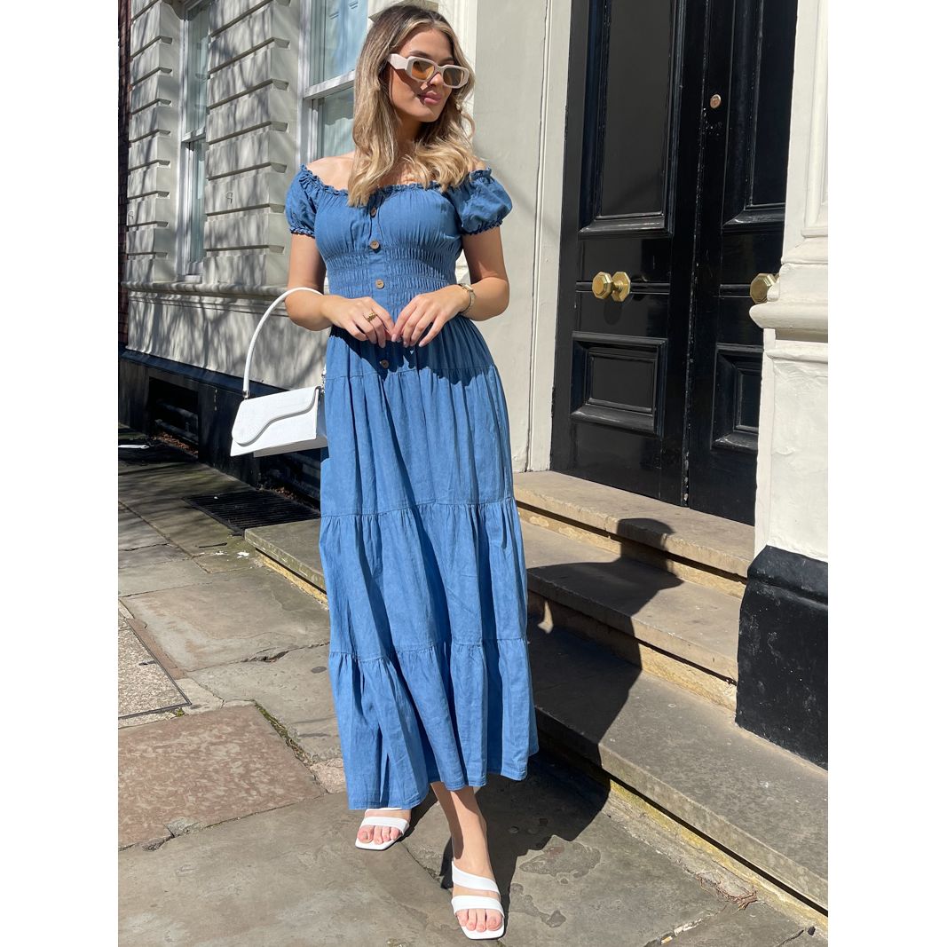 Denim long sleeve dress Korean style art shirt CW50713  Yaakucom   Vestidos Vestido rodados