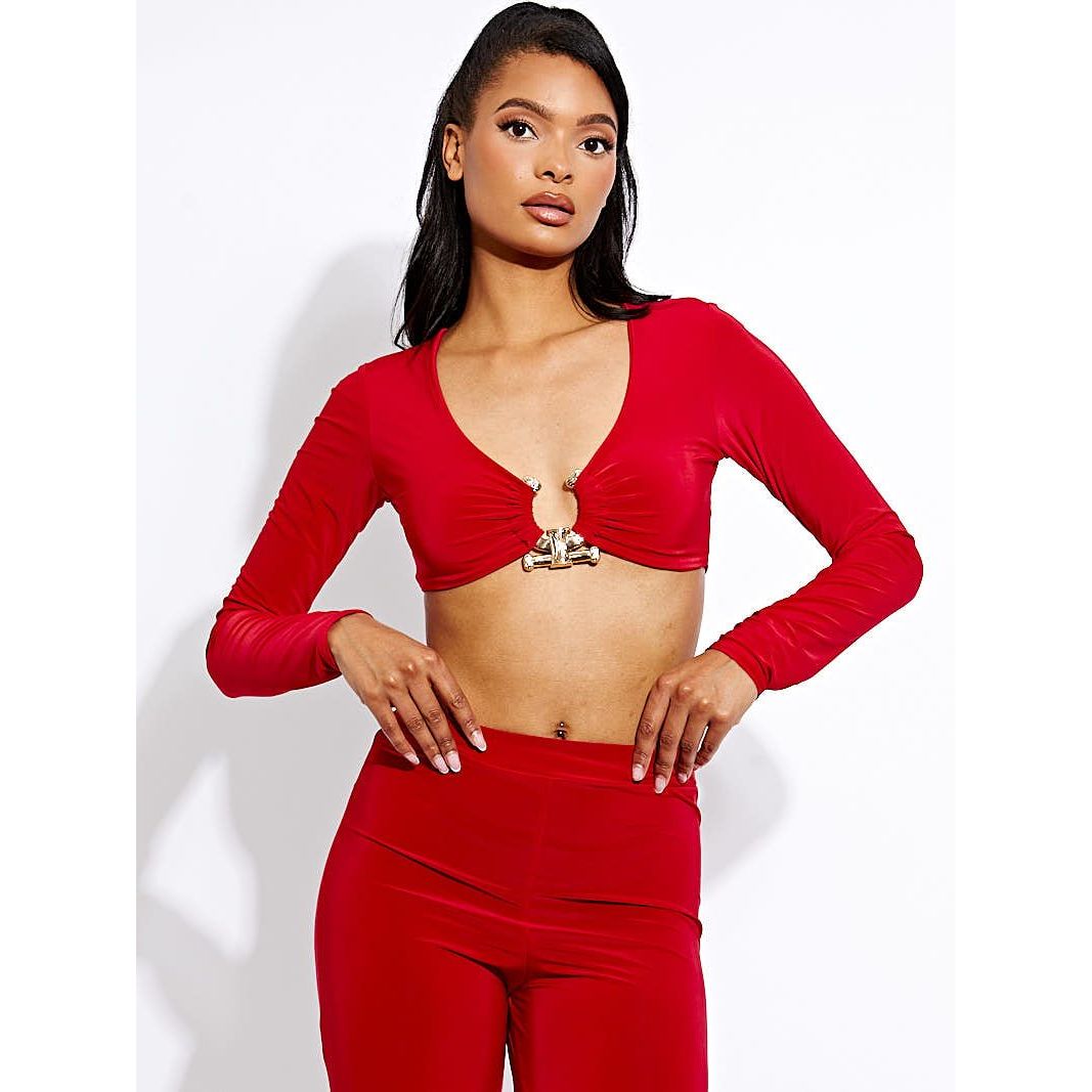 Red trouser co ord outlet