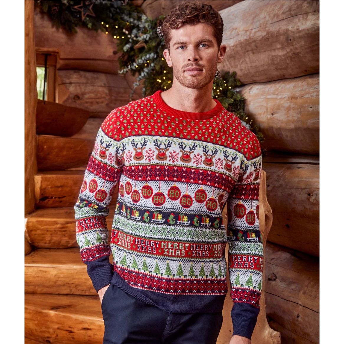Red fairisle sales christmas jumper