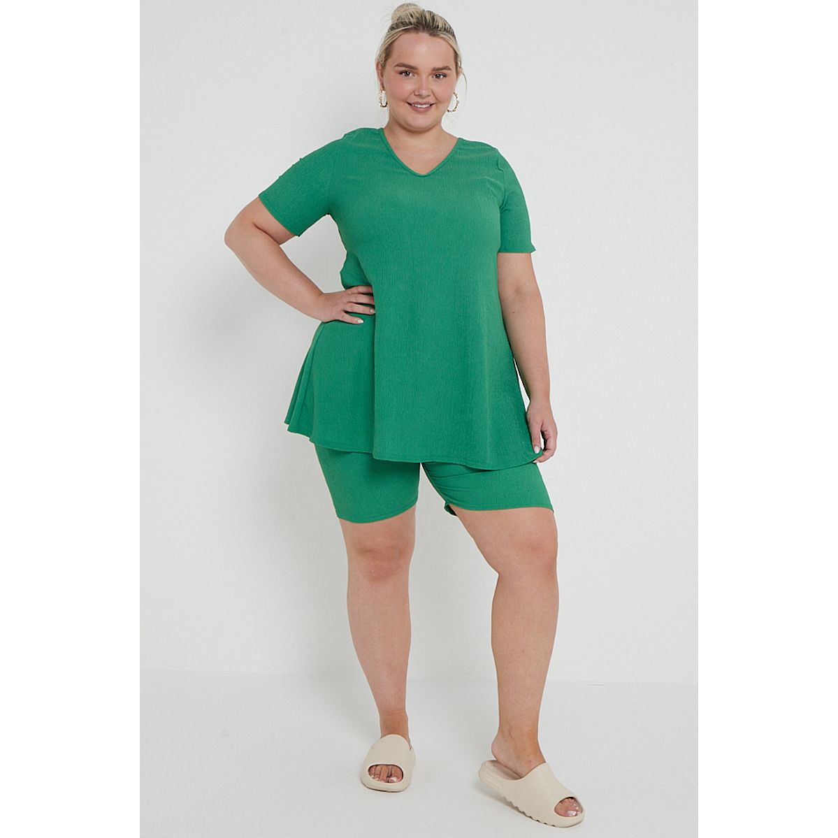 Plus size two sales piece short set