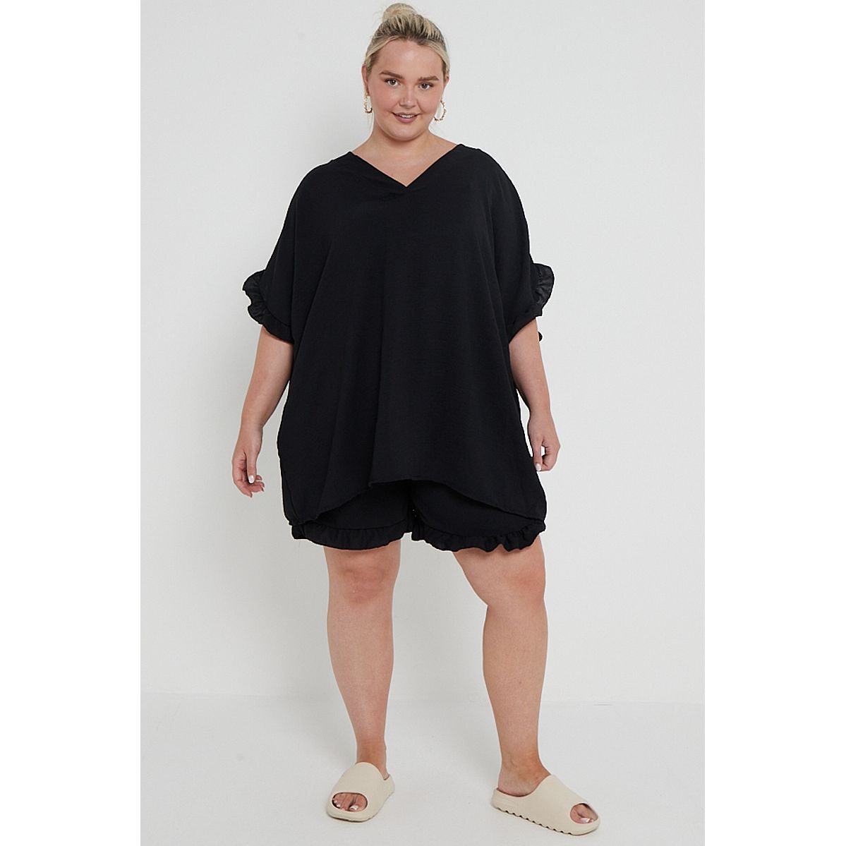 Ruffle shorts plus clearance size