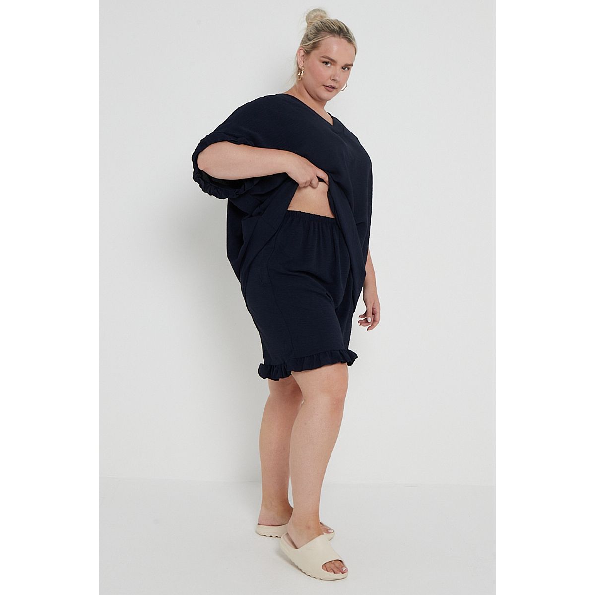 Plus size black deals two piece outfits