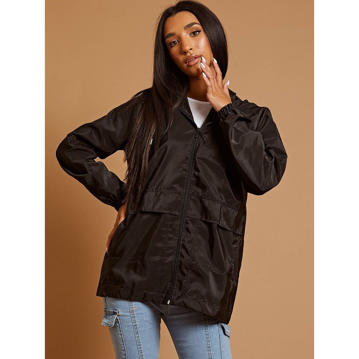 Oversized Hooded Festival Rain Jacket Go Wholesale