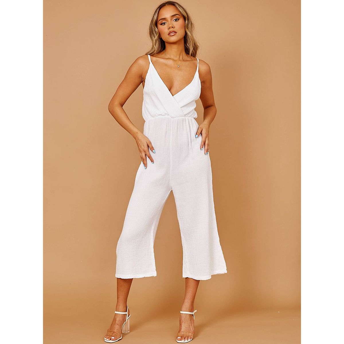 Spaghetti strap culotte jumpsuit sales