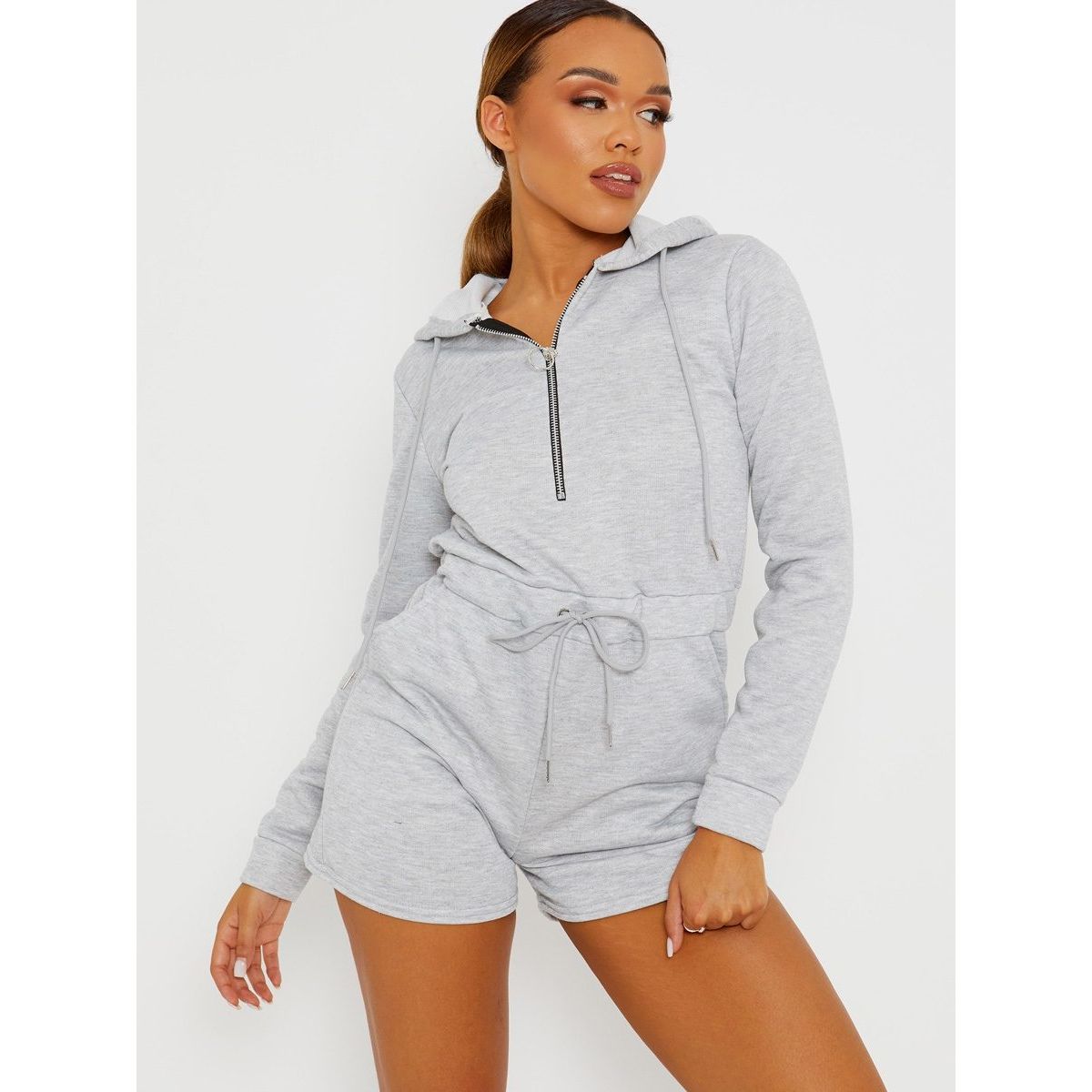 White zip up playsuit hotsell