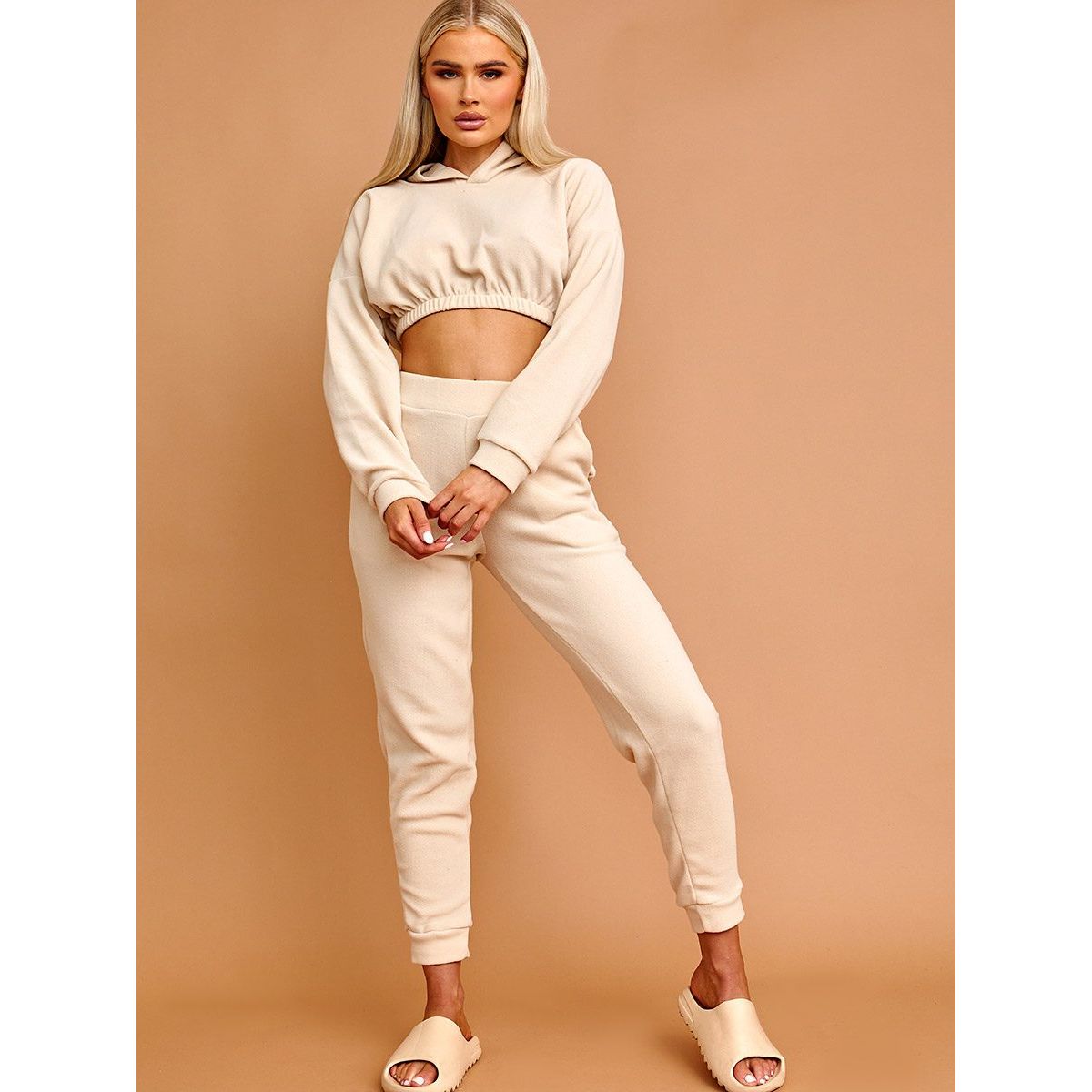 Cropped Hoodie Jogger Fleece Tracksuit Co ord Go Wholesale