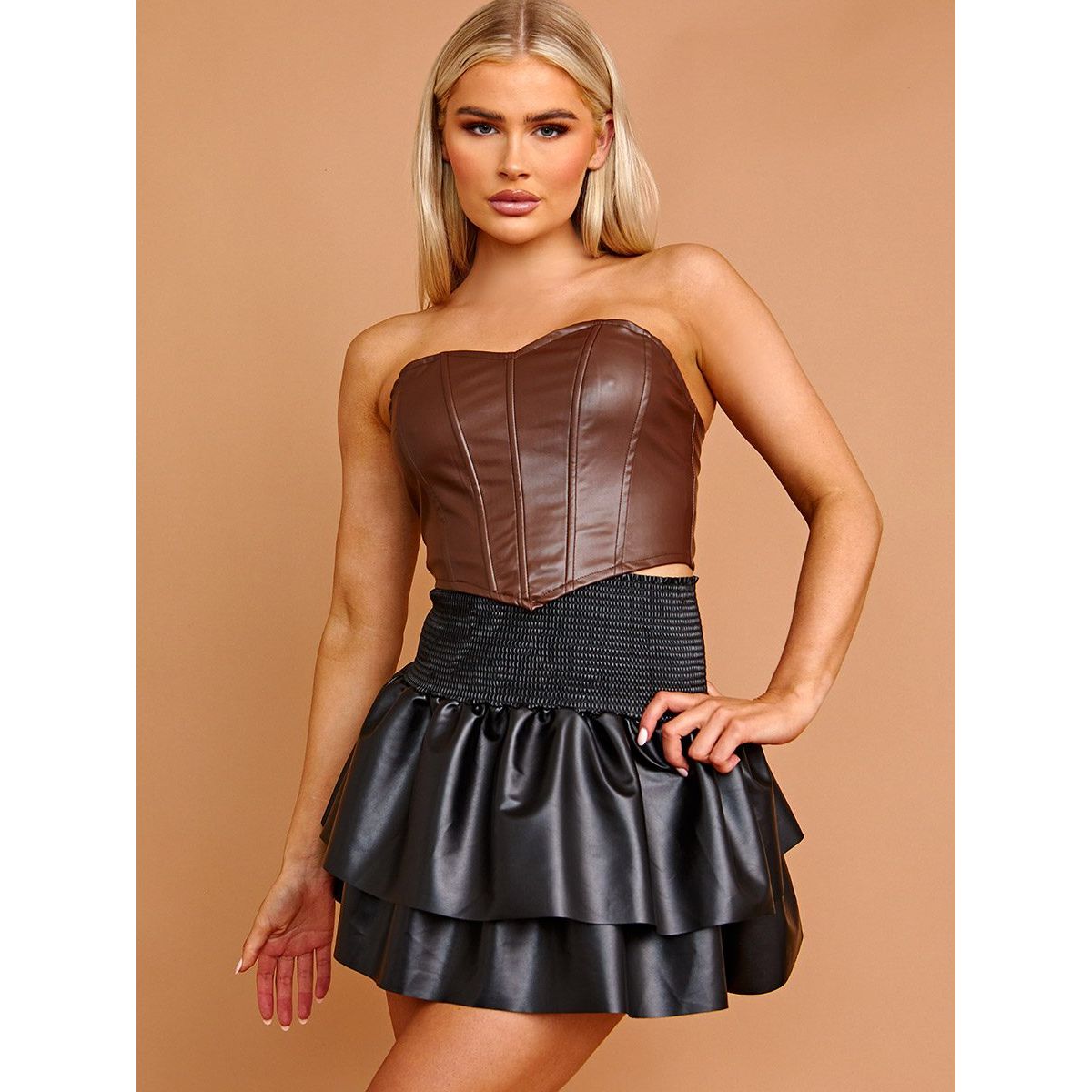 Black leather rara skirt clearance