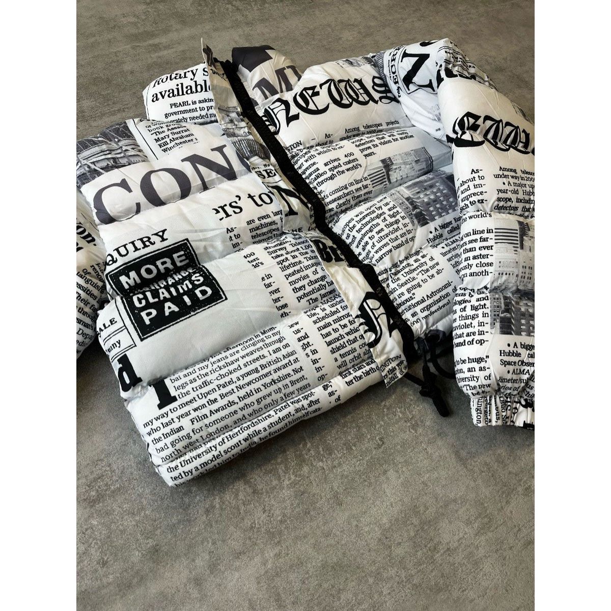 Women's newspaper print jacket sales