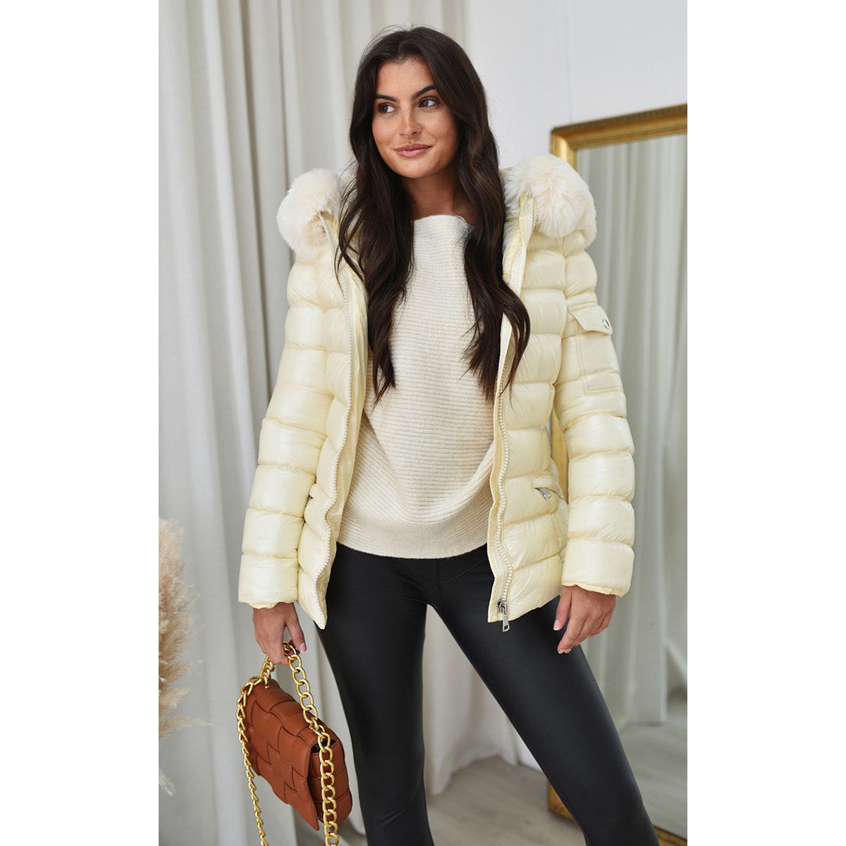 Jacket with Faux Fur Hood Go Wholesale