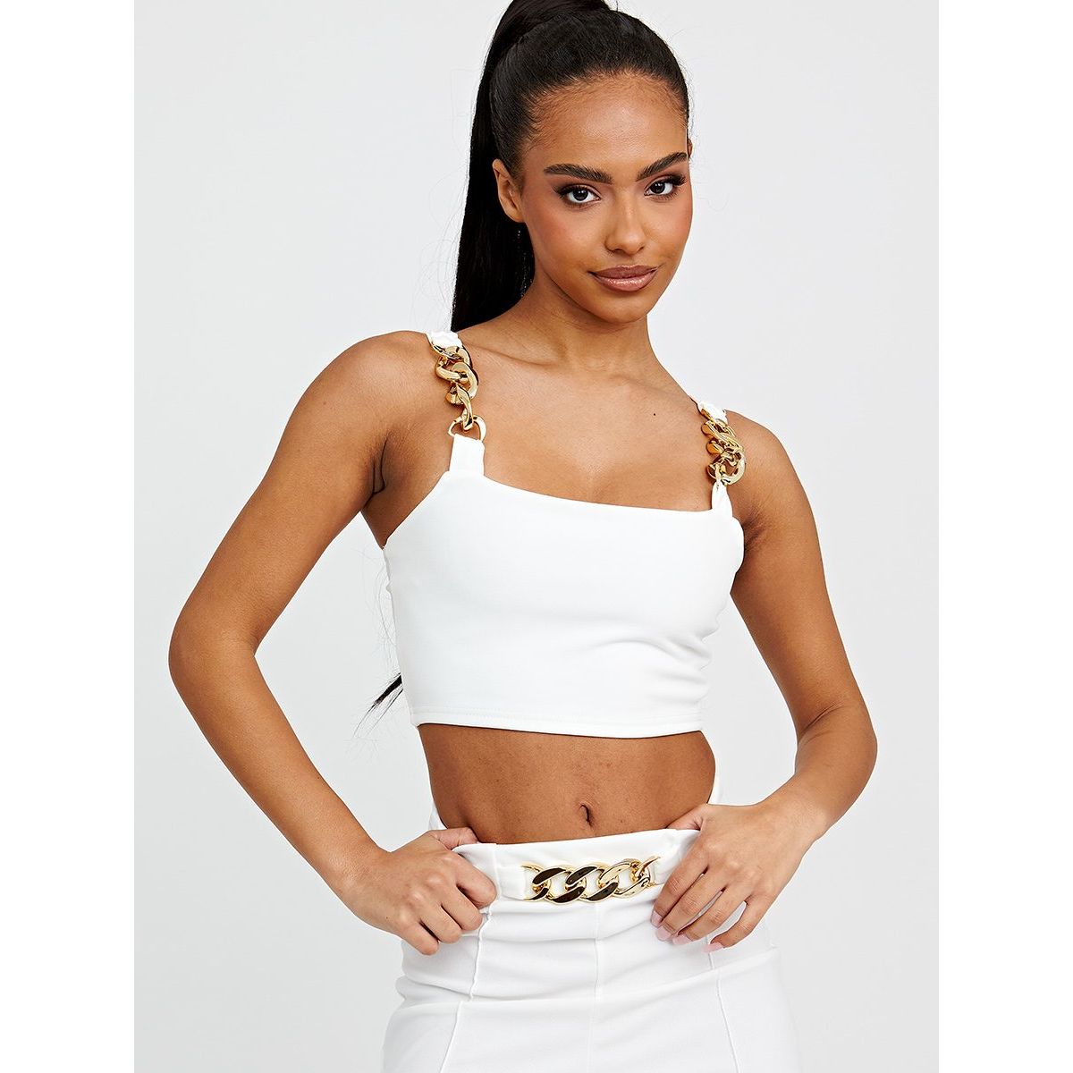 Crop top with chain on sale