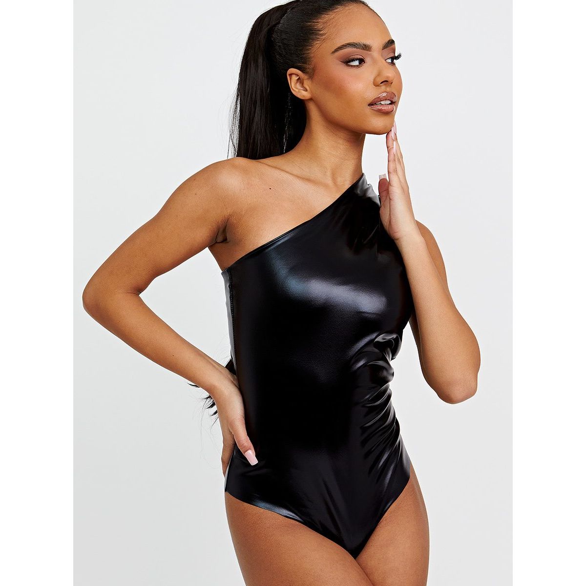 Metallic One Shoulder Bodysuit