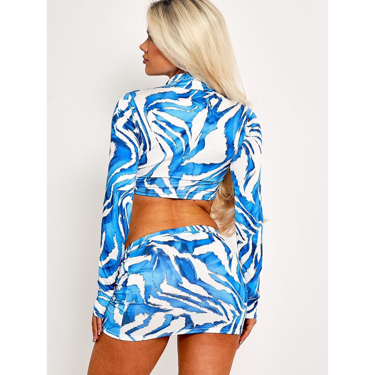 Zebra crop top and skirt cheap