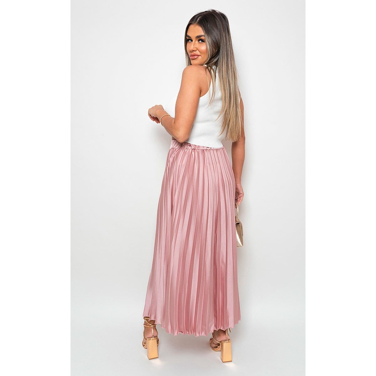 High Waisted Midi Skirt Go Wholesale