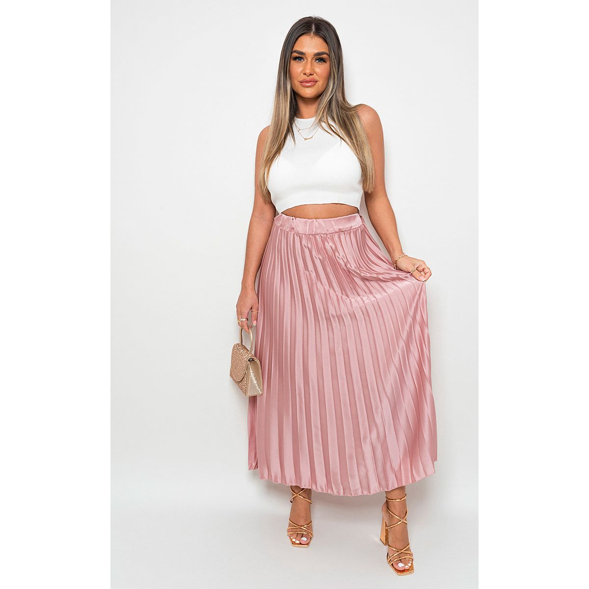 High Waisted Midi Skirt Go Wholesale