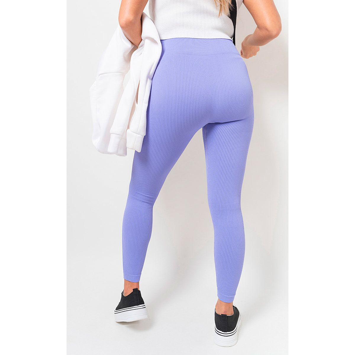 High Waisted Rib Curvy Leggings Go Wholesale