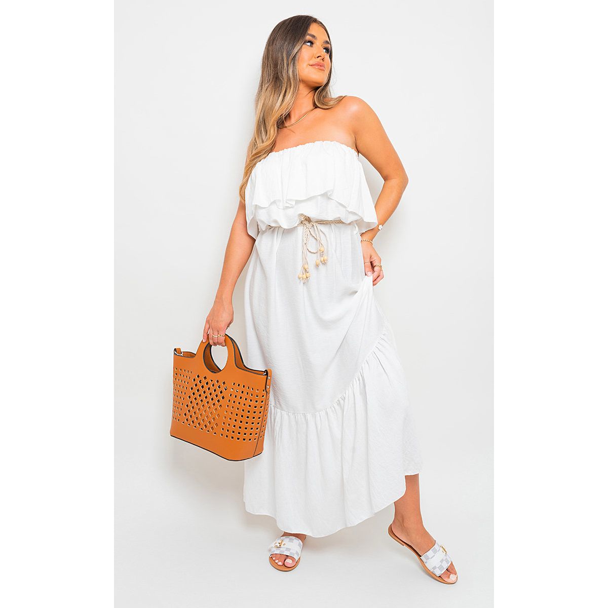 Off the shoulder t shirt best sale maxi dress