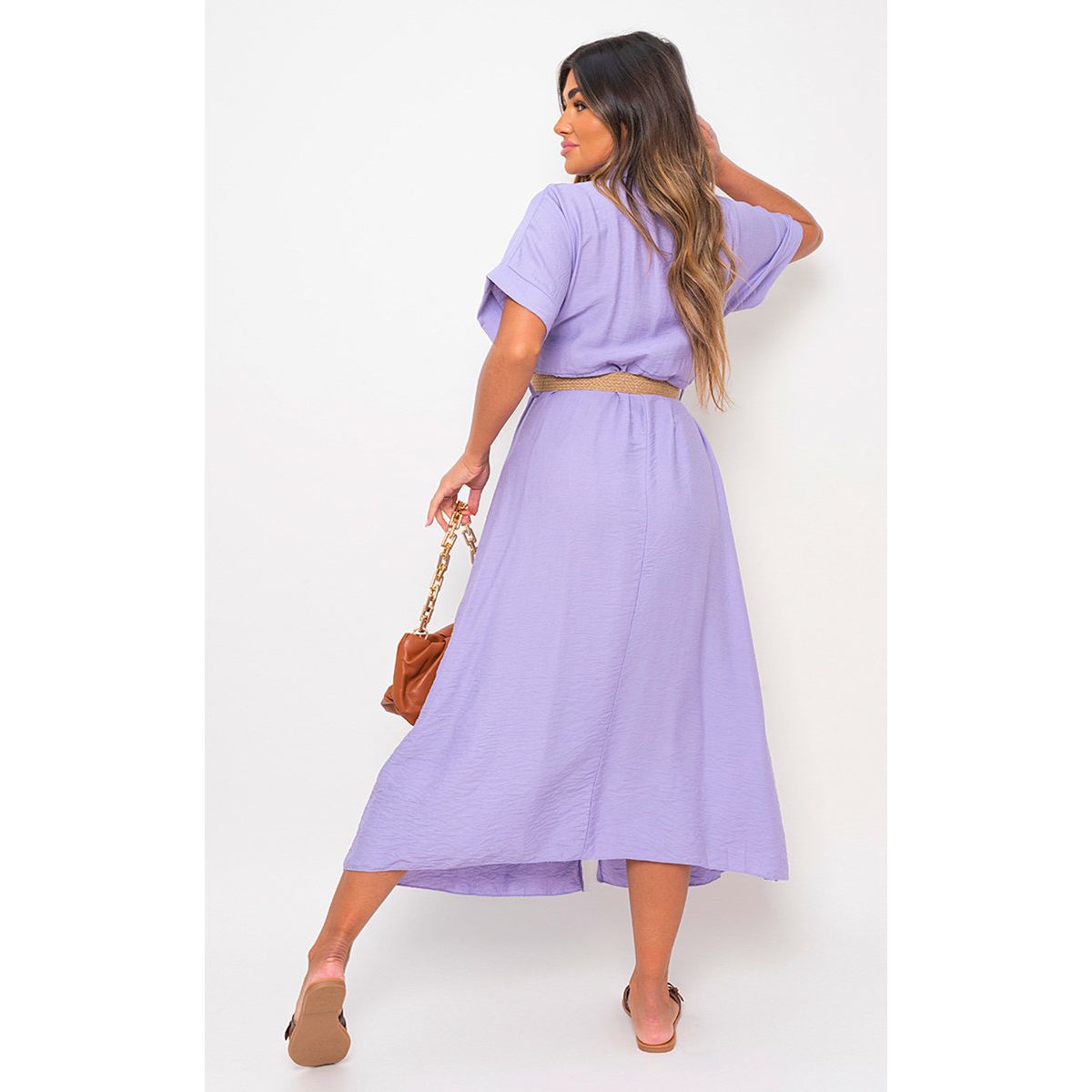 Short sleeve button down midi dress cheap