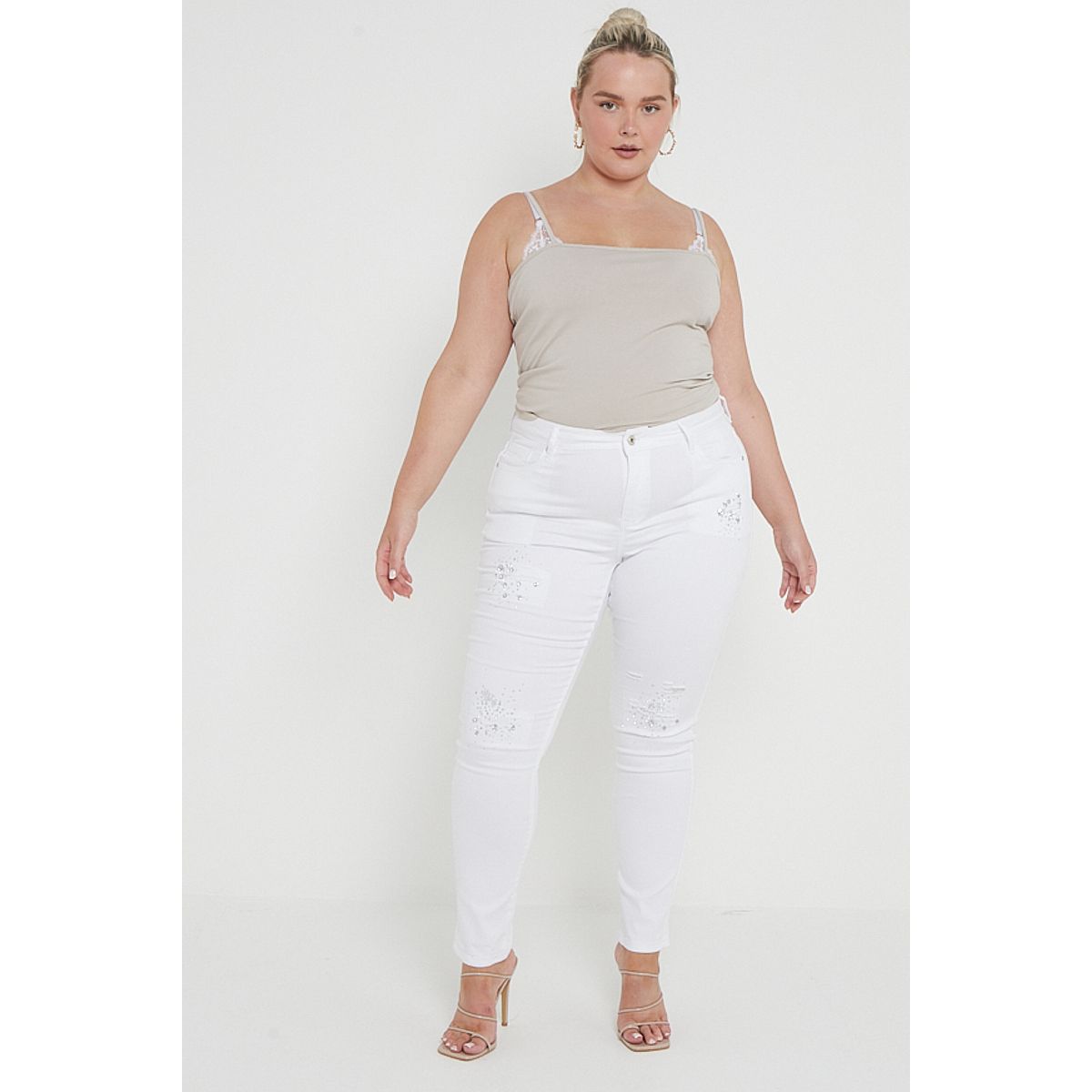 Plus size jeans with new arrivals embellished pockets