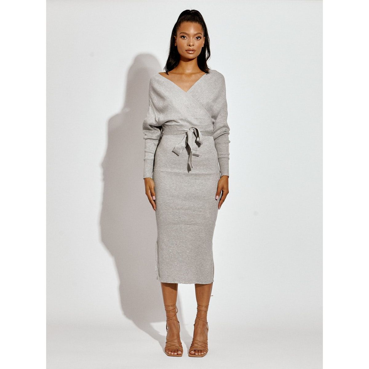 Fine knit midi dress sales