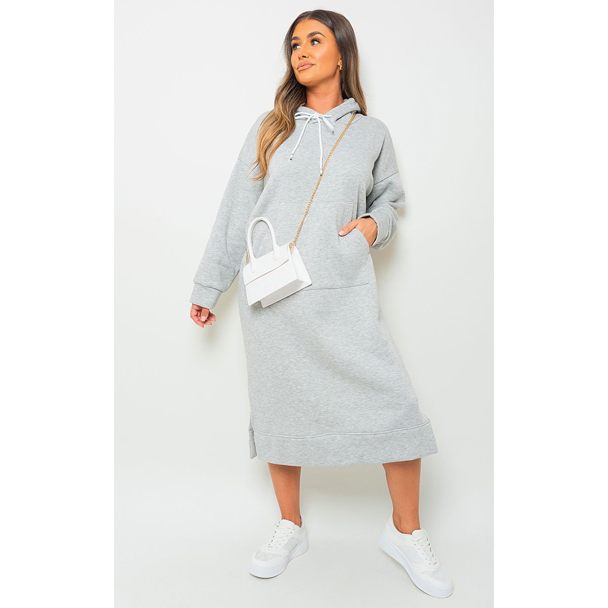 Pocket Long Loose Hoodie Go Wholesale