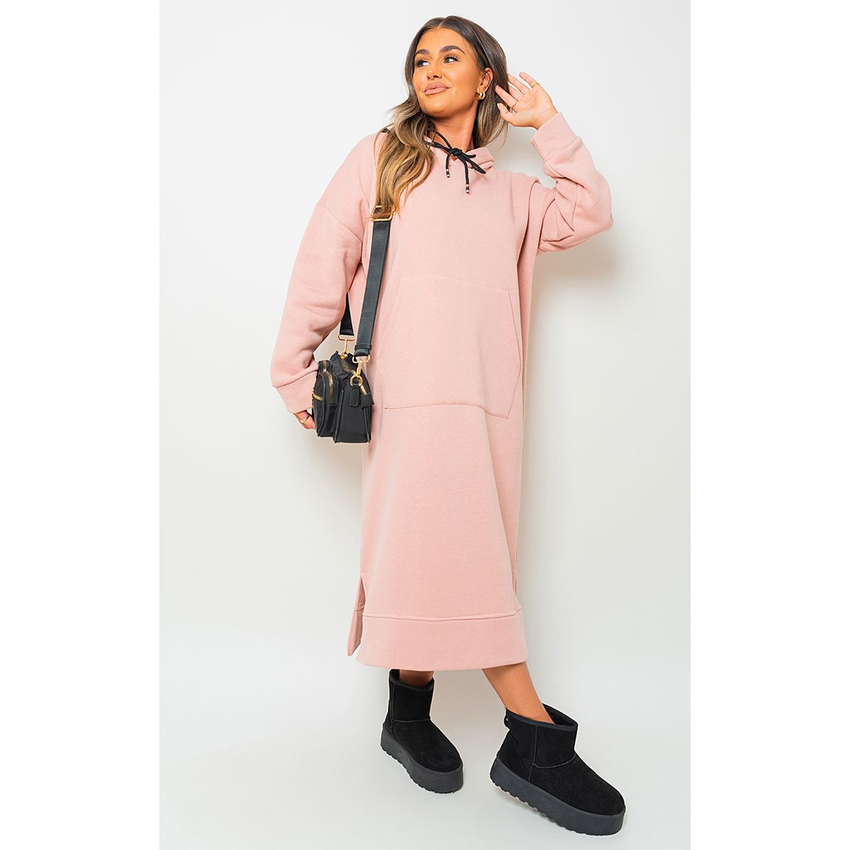 Pocket Long Loose Hoodie Go Wholesale