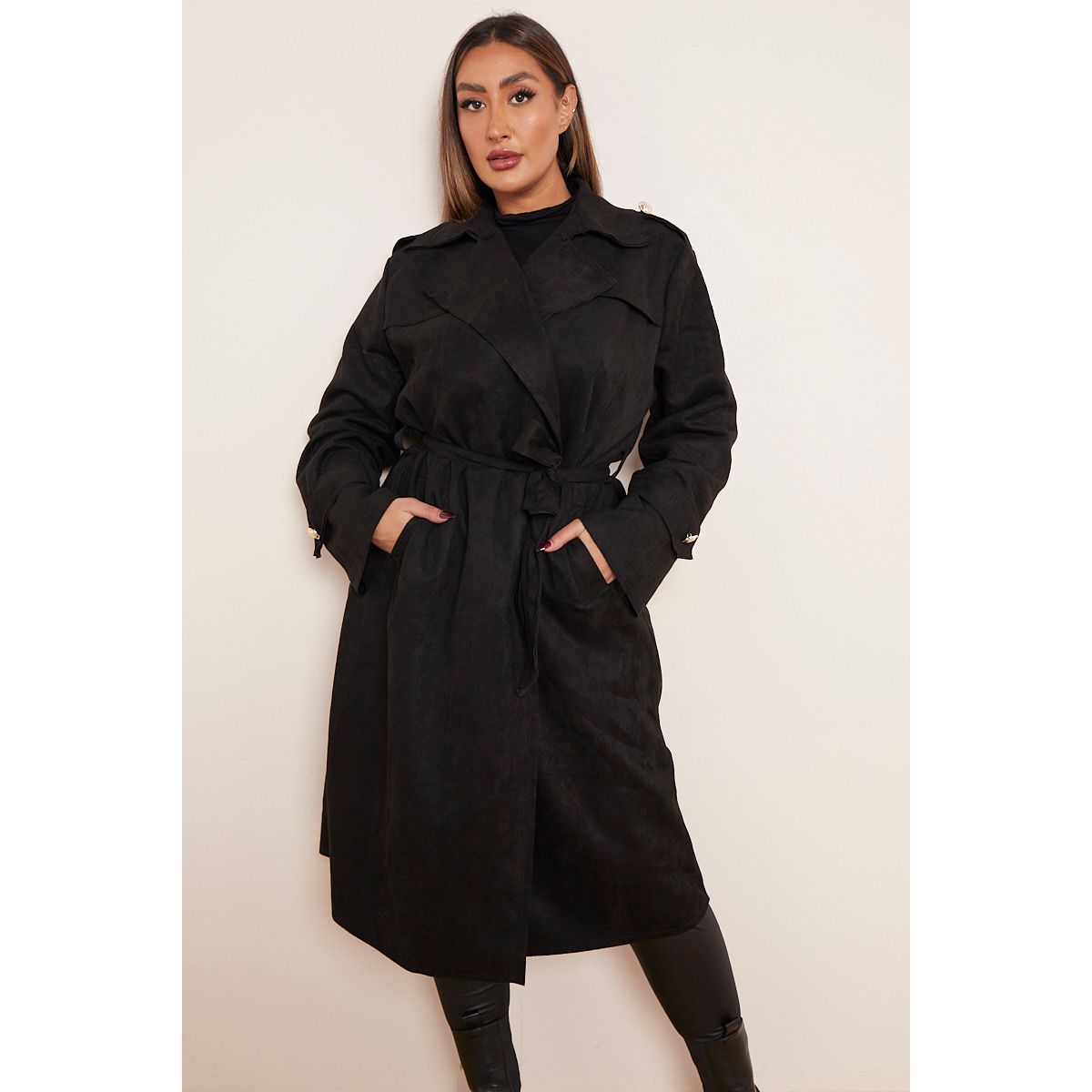 Plus size shop black mac coat