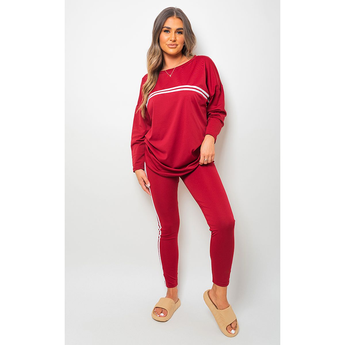 Top & Legging Striped Coord Set Go Wholesale