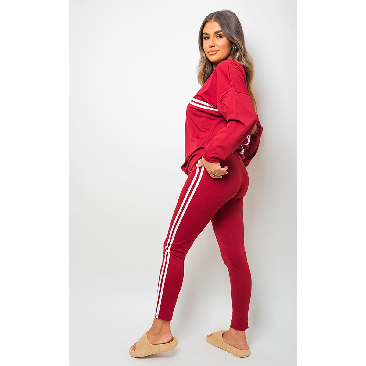 Top & Legging Striped Coord Set Go Wholesale