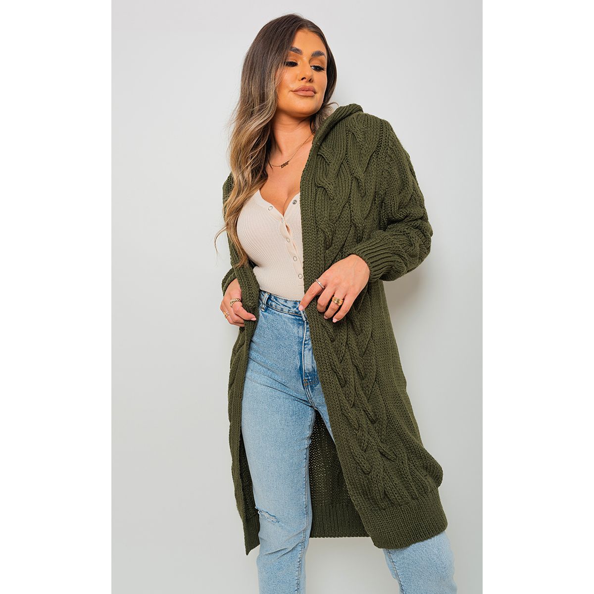 Plus hooded cardigan shop