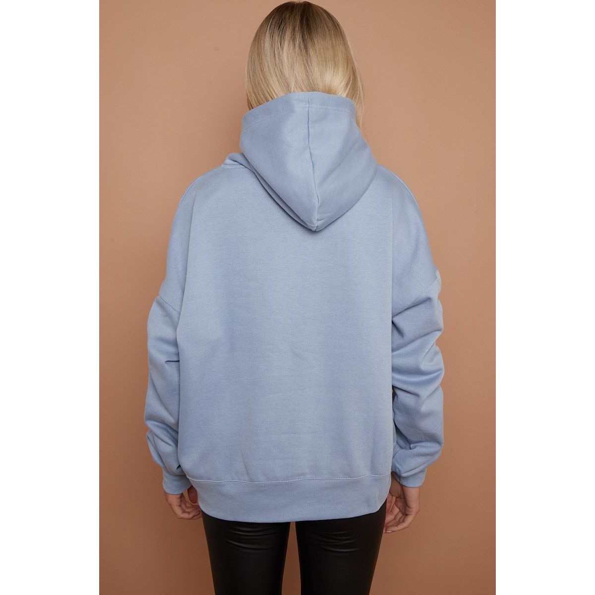 Ribbon Drawstring Ruched Sleeves Fleeced Hoodie Go Wholesale