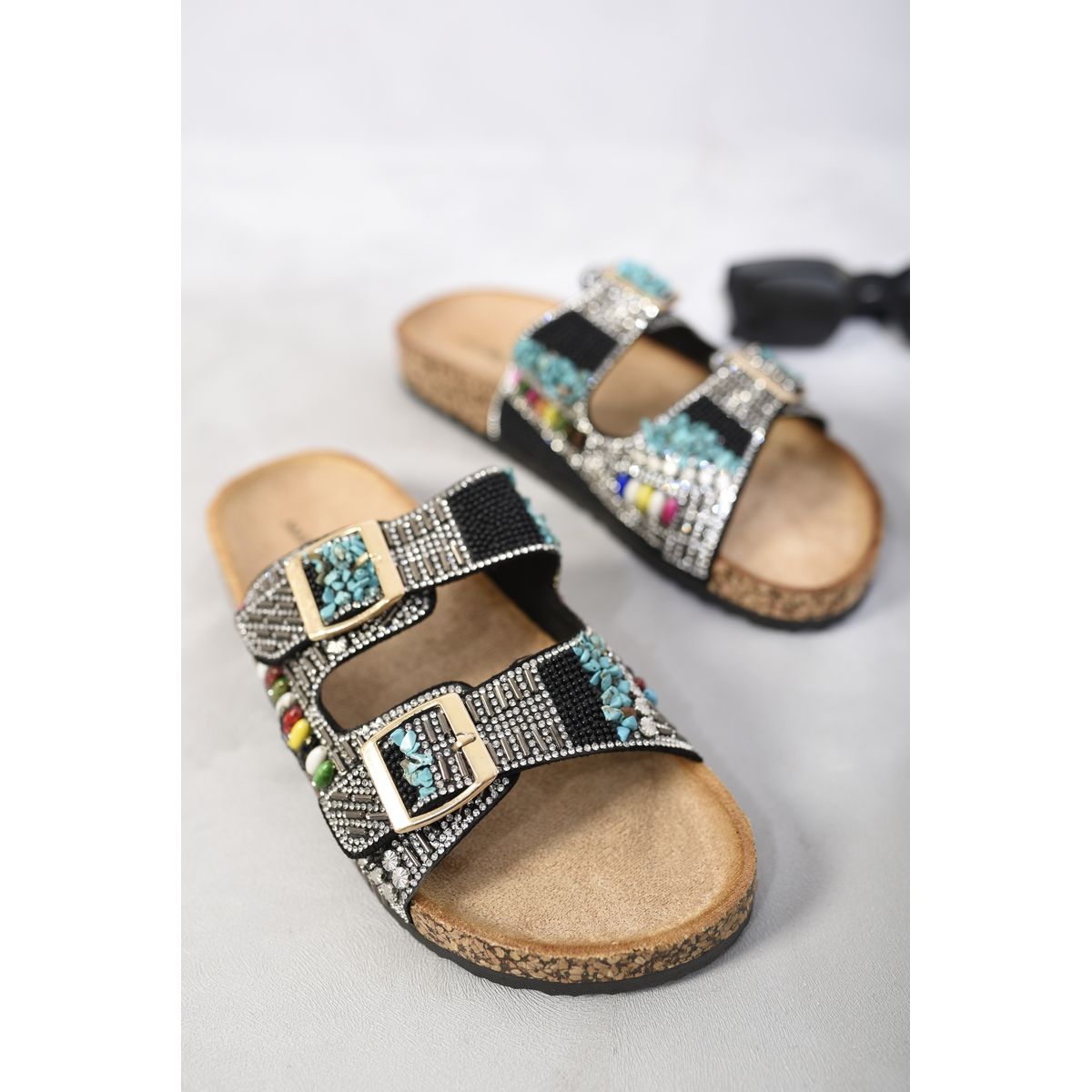 Buckle Jewelled Sandals Go Wholesale