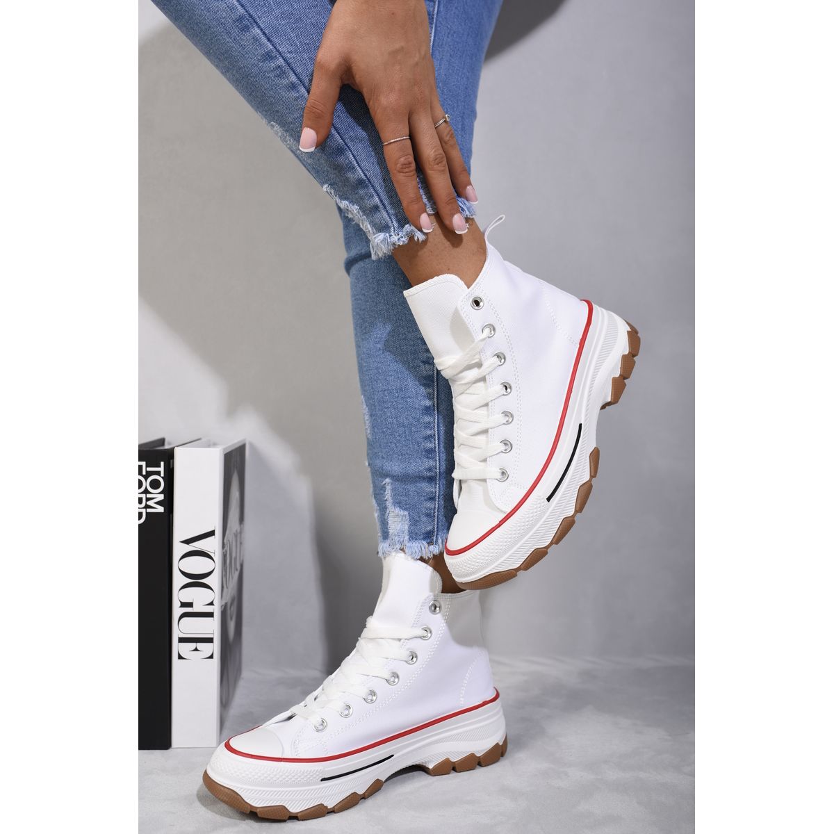 Platform lace clearance up trainers