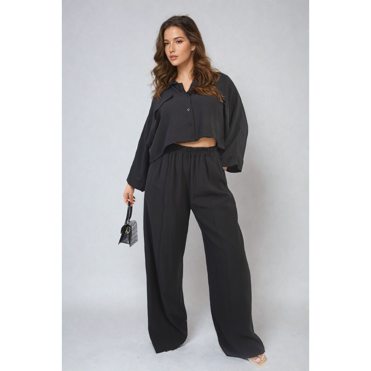 Crop top and pant set hot sale