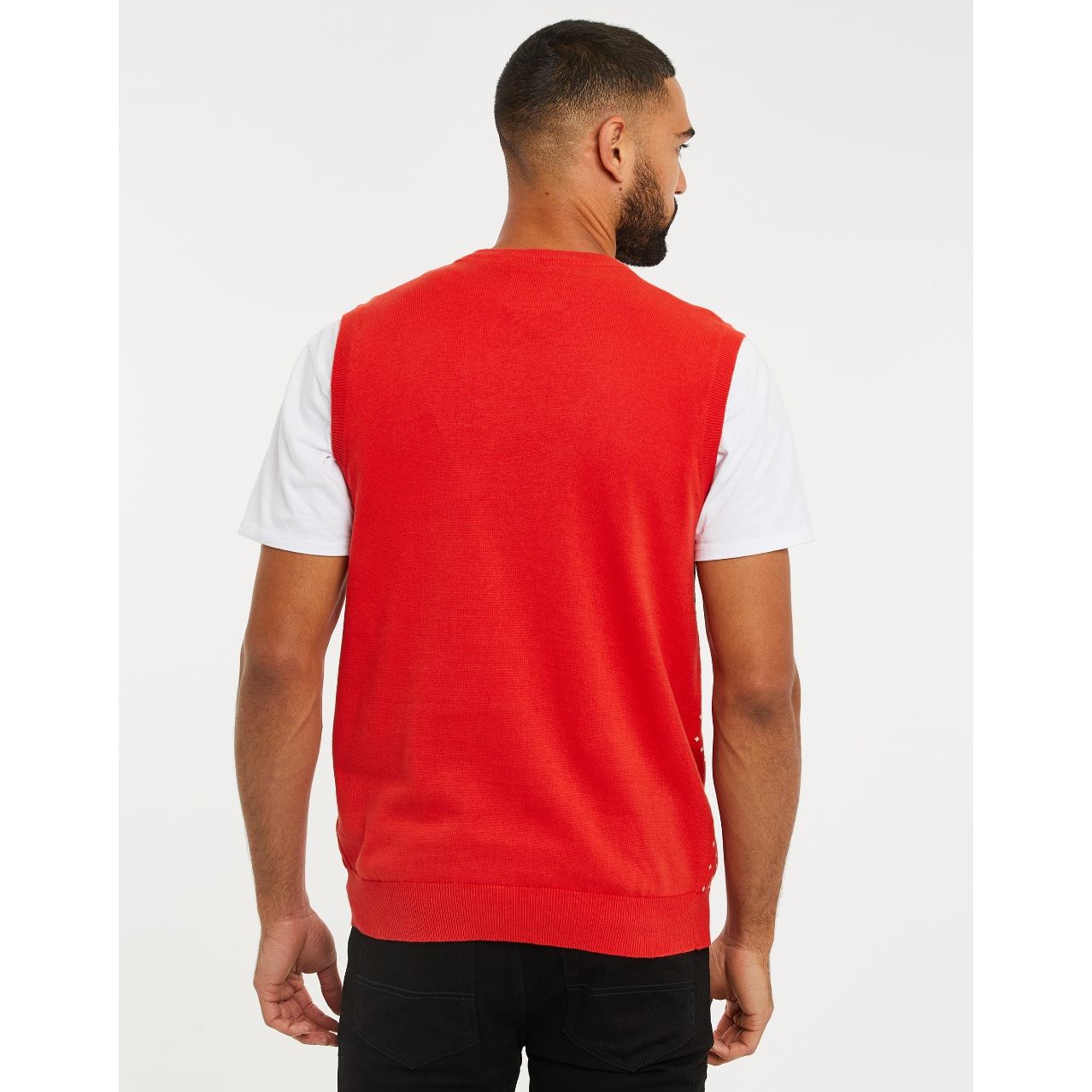 Red Montana Knitted Vest Christmas Jumper Go Wholesale