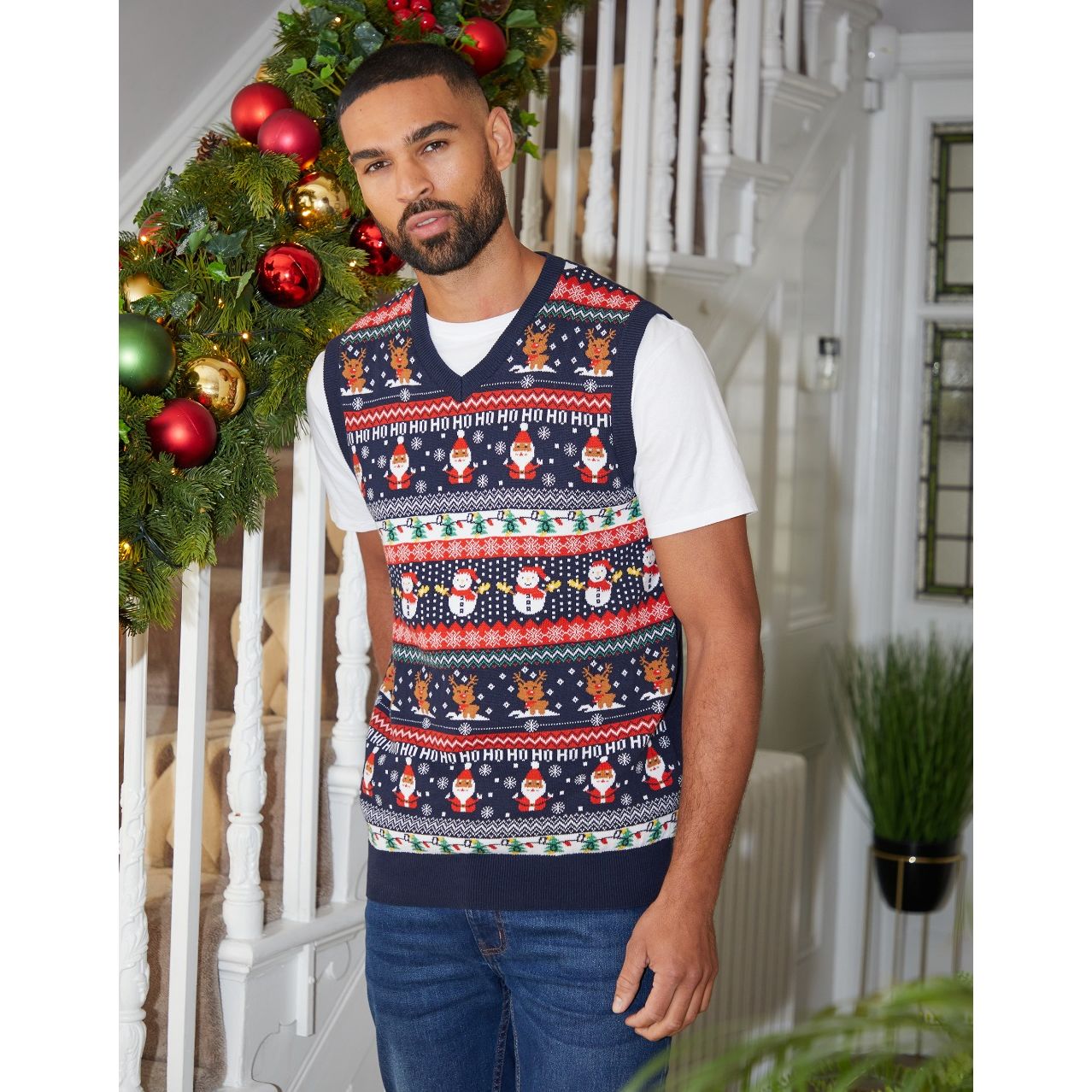 Mens ugly on sale sweater vest