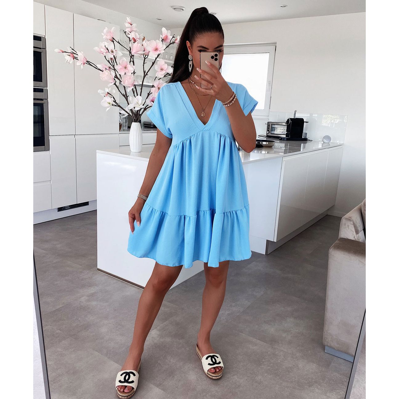 Light blue smock dress shop