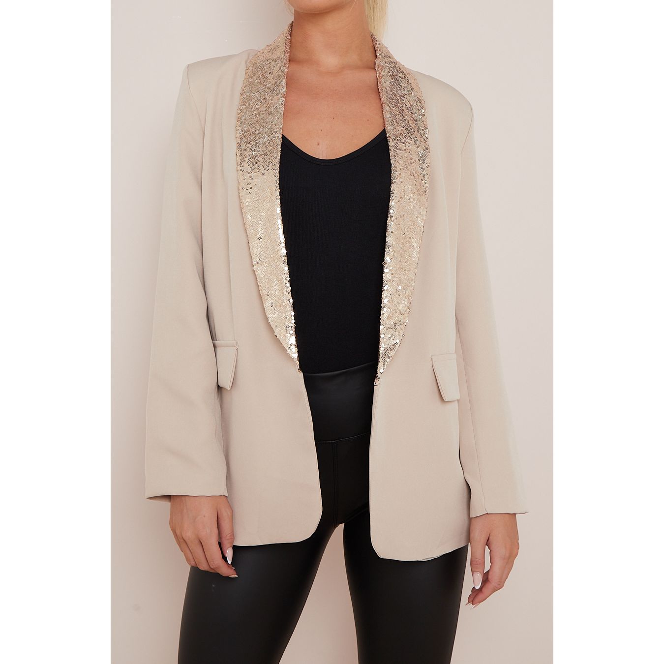 Sequin top lapel blazer