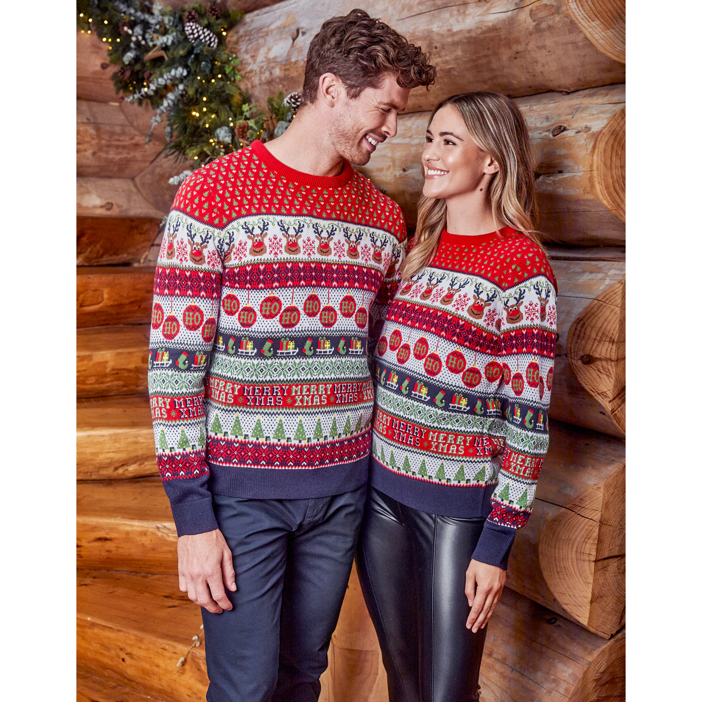 Womens red christmas jumpers shop