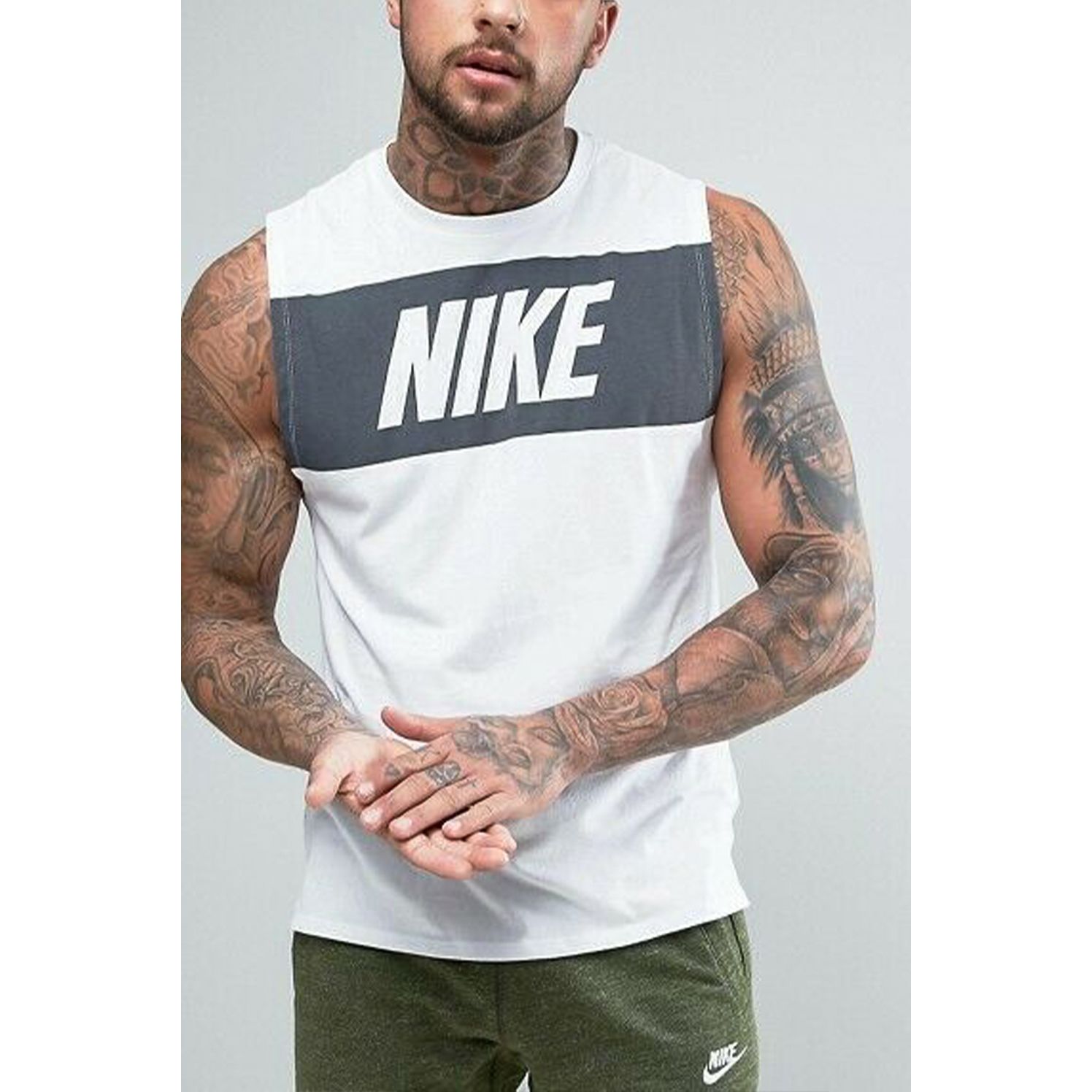 White Nike Retro Logo Vest Go Wholesale