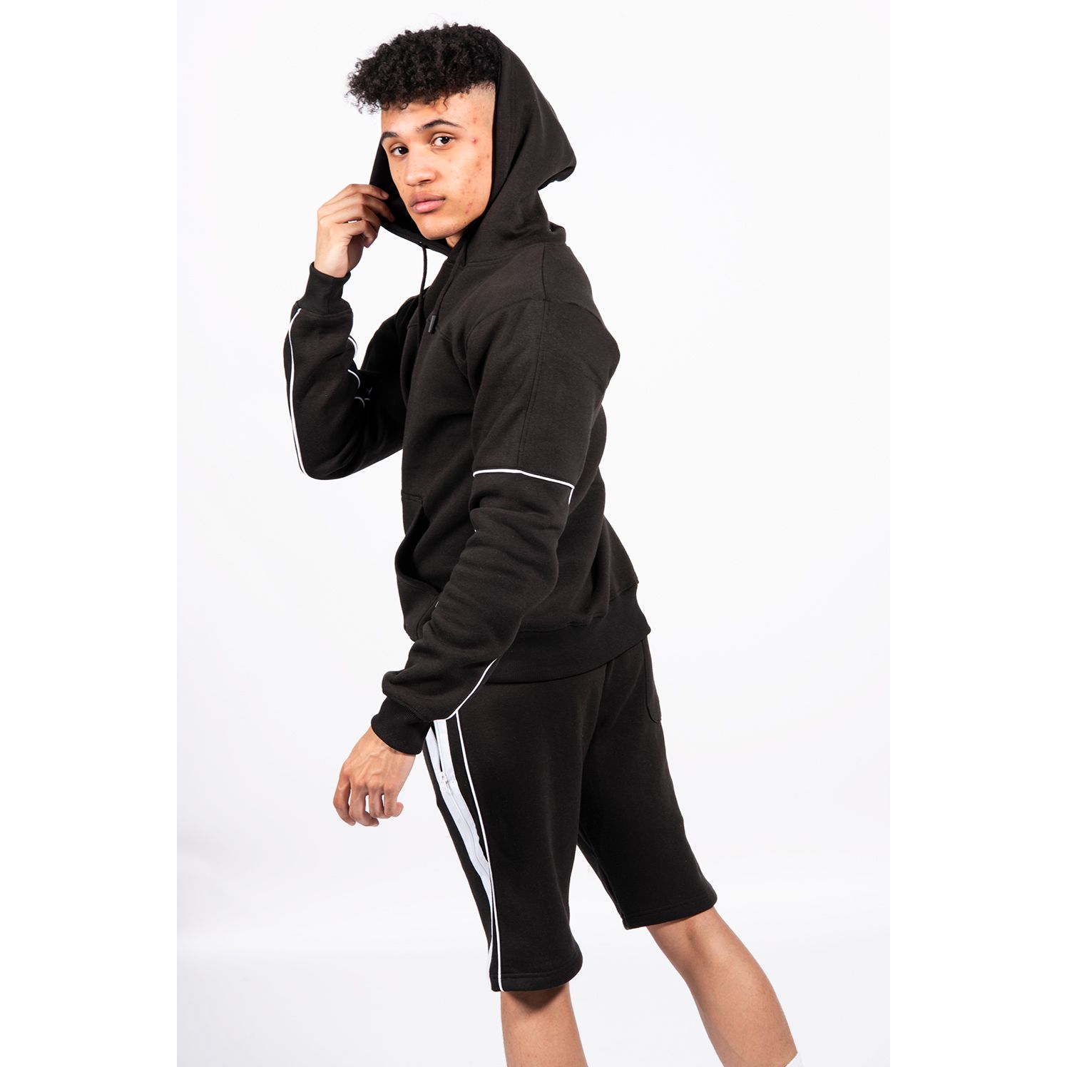 Hooded sweatshirt with contrast zip and deals logo detail