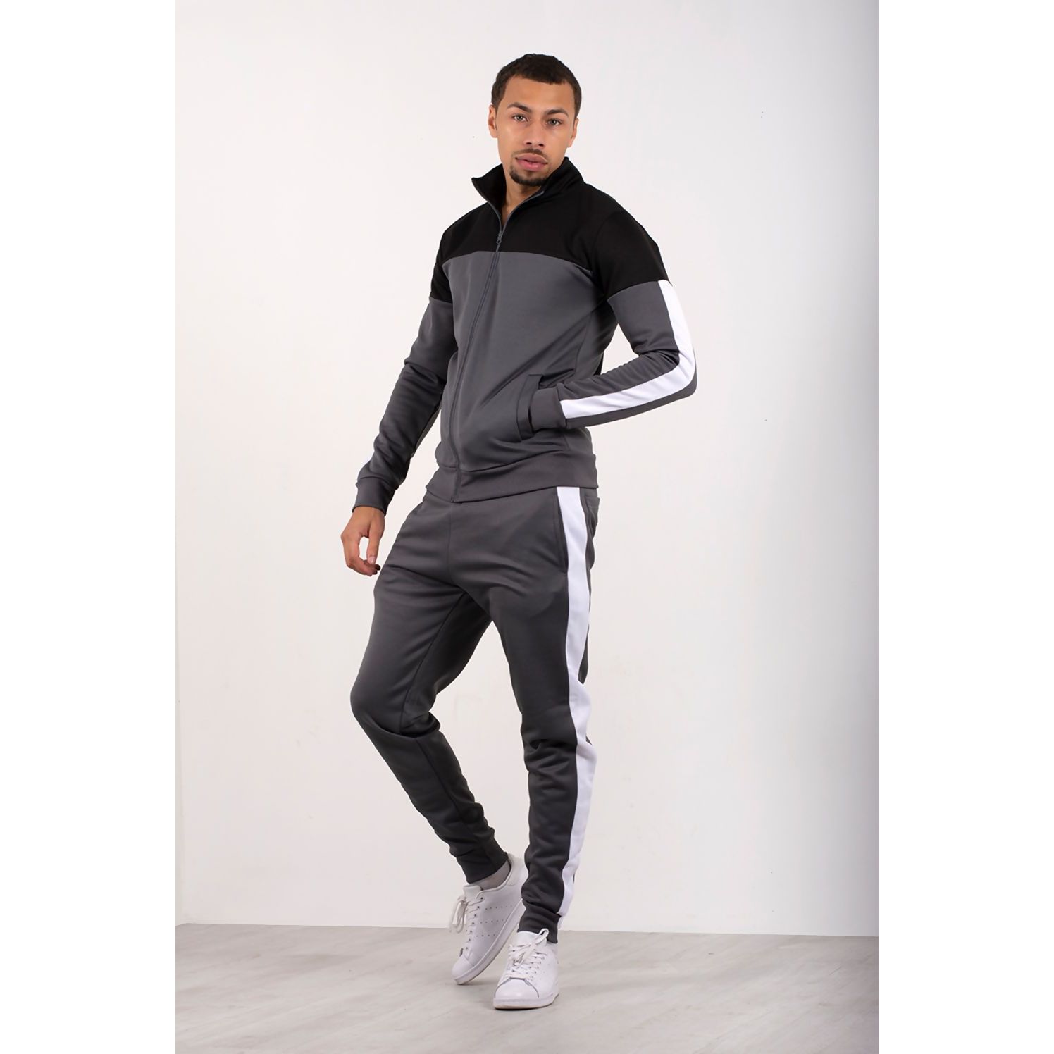 Grey 2024 skinny tracksuit