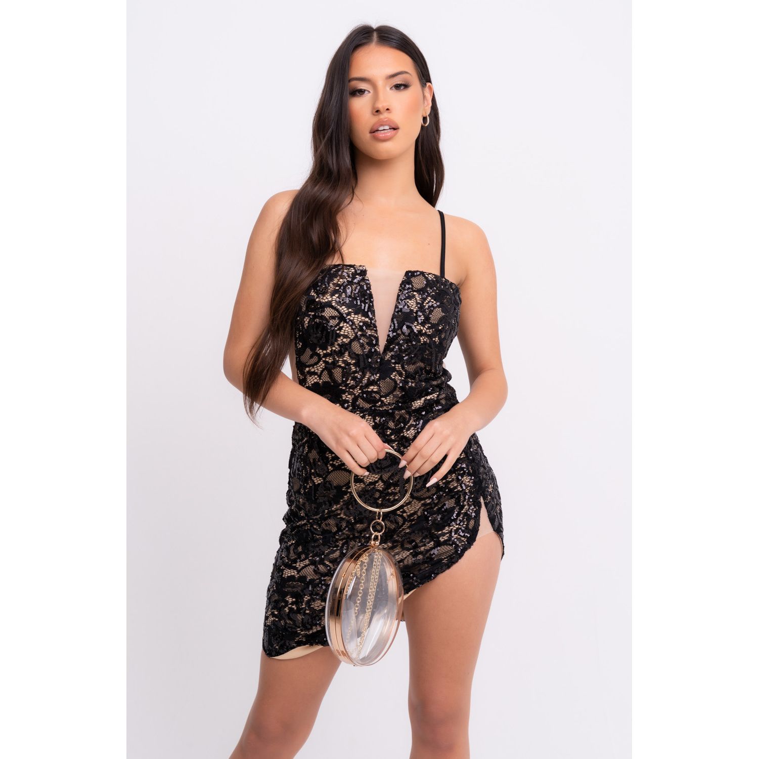 Sequin lace hotsell bodycon dress